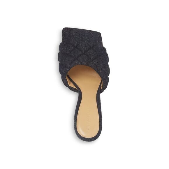 BOTTEGA VENETA Womens Navy Square Toe Stiletto Slip On Heeled Sandal 36.5 - Picture 3 of 5